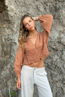 SEASHELL BLOUSE - ARCILLA
