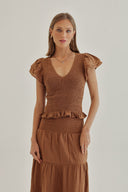 TOP CARIBANA REVERSIBLE - CAFÉ