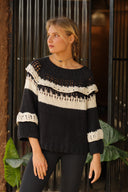 SWEATER AZTECA - ALGODÓN NEGRO