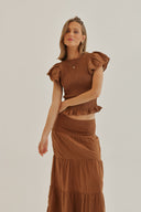 TOP CARIBANA REVERSIBLE - CAFÉ