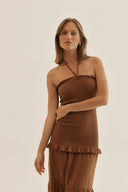 VESTIDO PALMA - CAFÉ