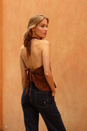 TOP TRENZA CARIBANA - CHOCOLATE