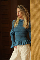BLUSA MAYA -AZUL ESCOCÉS