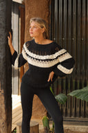 SWEATER AZTECA - ALGODÓN NEGRO