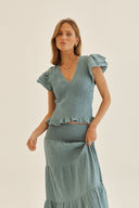 TOP CARIBANA REVERSIBLE - AZUL