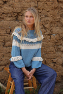SWEATER AZTECA - ALGODÓN AZUL