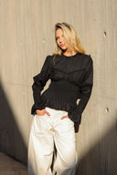 BLUSA JOIE - NEGRA RAYAS