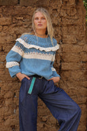 SWEATER AZTECA - ALGODÓN AZUL