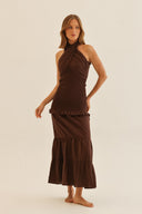 VESTIDO PALMA - CHOCOLATE