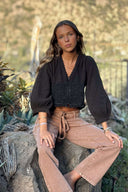 SEASHELL BLOUSE - CAFÉ